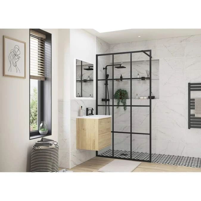 Supreme Black Framed Wetroom Panel - 1200mm 4 Supreme Black Framed Wetroom Panel - 1200mm - Image 4