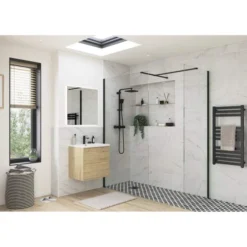 Supreme Black Profile Wetroom Panel - 1000mm 7 Supreme Black Profile Wetroom Panel - 1000mm -Roman Sales Supreme Black Profile Lifestyle2 1