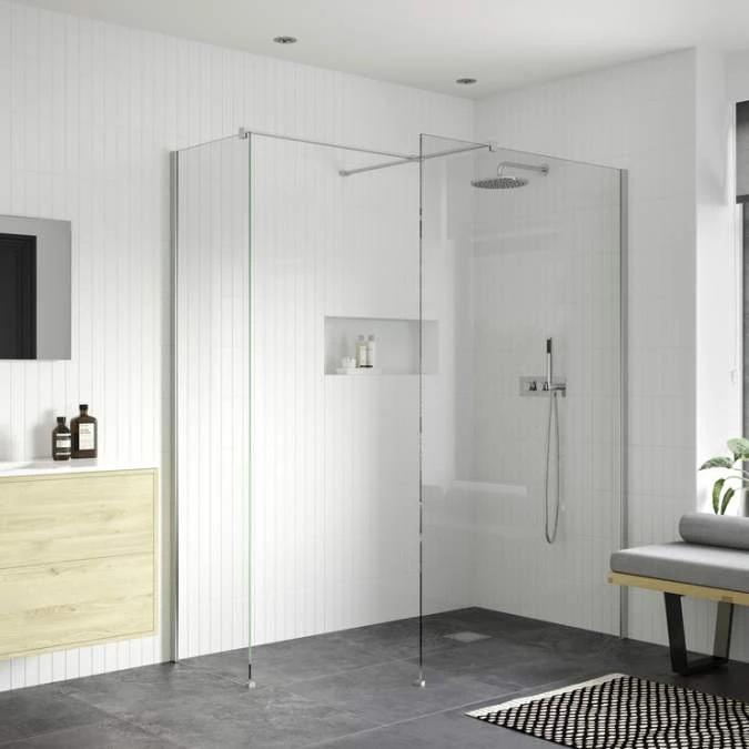 Supreme 900mm Wetroom Panel & Support Bar 2 Supreme 900mm Wetroom Panel & Support Bar - Image 2