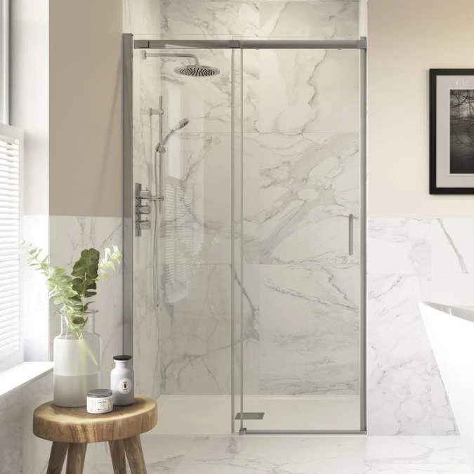 Supreme 1100mm Semi-Framed Sliding Door Shower Enclosure 2 Supreme 1100mm Semi-Framed Sliding Door Shower Enclosure - Image 2