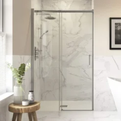 Supreme 1000mm Semi-Framed Sliding Door Shower Enclosure 5 Supreme 1000mm Semi-Framed Sliding Door Shower Enclosure -Roman Sales Supreme Slider Lifestyle3 5