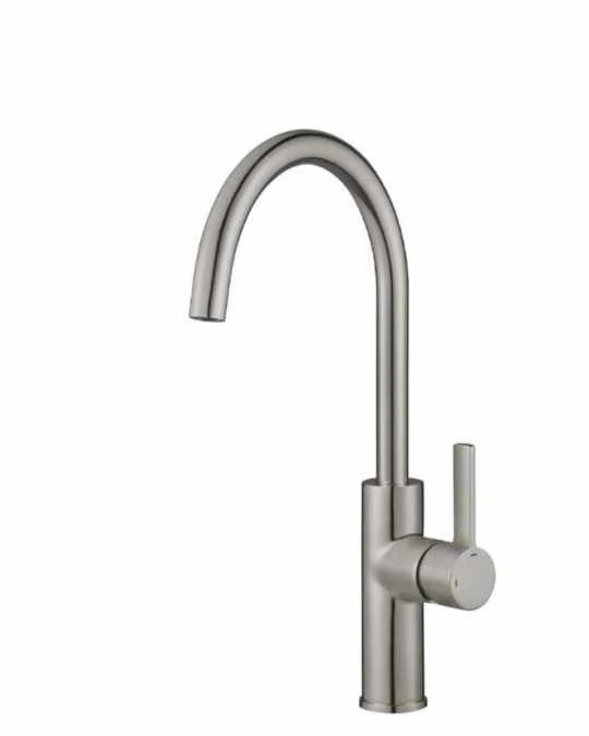 Jeroni Swan 1 Handle Brushed Nickel Kitchen Mixer Tap - Francis Pegler Comap 1 Jeroni Swan 1 Handle Brushed Nickel Kitchen Mixer Tap - Francis Pegler Comap