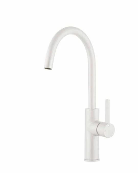 Jeroni Swan 1 Handle Matt White Kitchen Mixer Tap - Francis Pegler Comap 1 Jeroni Swan 1 Handle Matt White Kitchen Mixer Tap - Francis Pegler Comap