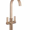Jeroni Swept Antique Brass Kitchen Mixer Tap - Francis Pegler Comap