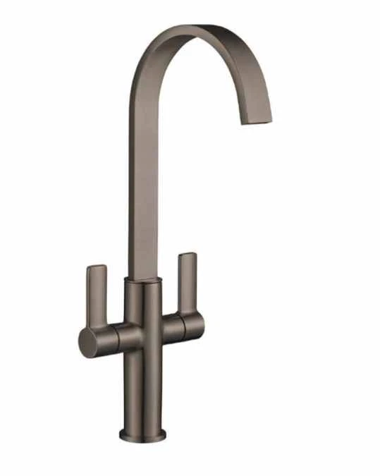 Jeroni Swept Gunmetal Kitchen Mixer Tap - Francis Pegler Comap 1 Jeroni Swept Gunmetal Kitchen Mixer Tap - Francis Pegler Comap