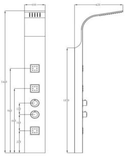 Synergy Alubla Black Shower Tower 5 Synergy Alubla Black Shower Tower -Roman Sales Synergy Alubla Black Tower Spec