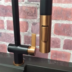Mayhill Black & Rose Gold Single Lever Pull Out Kitchen Tap - Tailored 14 Mayhill Black & Rose Gold Single Lever Pull Out Kitchen Tap - Tailored -Roman Sales TIS5083 2