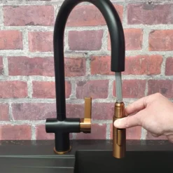 Mayhill Black & Rose Gold Single Lever Pull Out Kitchen Tap - Tailored 13 Mayhill Black & Rose Gold Single Lever Pull Out Kitchen Tap - Tailored -Roman Sales TIS5083 5