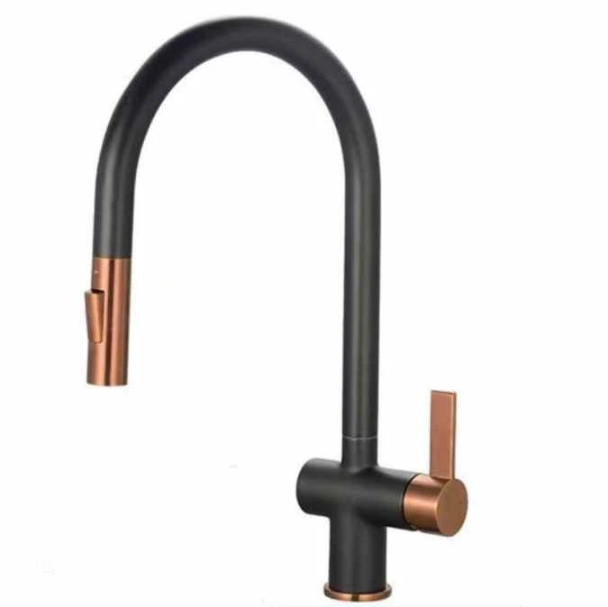 Mayhill Black & Rose Gold Single Lever Pull Out Kitchen Tap - Tailored 1 Mayhill Black & Rose Gold Single Lever Pull Out Kitchen Tap - Tailored