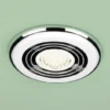HIB Turbo - Chrome LED Illuminated Ceiling Bathroom Extractor Fan - Warm White