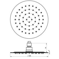Villeroy & Boch Complete Concealed Shower Set Round Chrome -Roman Sales VB UNIVERSAL 200MM ROUND HEAD TECH