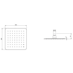 Villeroy & Boch Complete Concealed Shower Set Square Chrome 13 Villeroy & Boch Complete Concealed Shower Set Square Chrome -Roman Sales VB UNIVERSAL 200MM SQUARE HEAD TECH