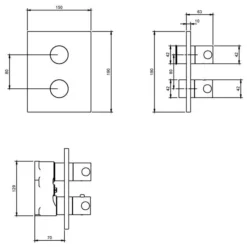 Villeroy & Boch Complete Concealed Shower Set Square Chrome 10 Villeroy & Boch Complete Concealed Shower Set Square Chrome -Roman Sales VB UNIVERSAL DUAL OUTLET CONCEALED TECH 1