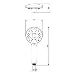 Villeroy & Boch Complete Concealed Shower Set Round Chrome -Roman Sales VB UNIVERSAL HANDSET ROUND TECH