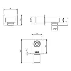 Villeroy & Boch Complete Concealed Shower Set Square Chrome 11 Villeroy & Boch Complete Concealed Shower Set Square Chrome -Roman Sales VB UNIVERSAL SHOWER OUTLET SQUARE TECH 1