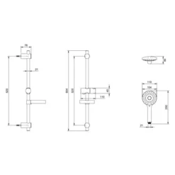Villeroy & Boch Thermostatic Exposed Shower Set With Riser Rail Round Chrome -Roman Sales VB UNIVERSAL SHOWER SET ROUND TECH