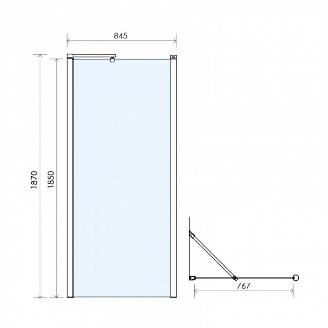 Abacus Direct E Series Walk In Shower Screen - 850mm 2 Abacus Direct E Series Walk In Shower Screen - 850mm - Image 2