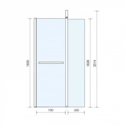 Abacus E Series Walk In Shower Screen Hinged Return 700mm -Roman Sales VEGE 10 1105 TECH rubberduck