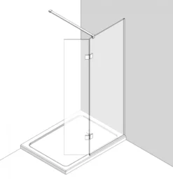 Abacus Walk In Shower Screen 900mm With Chrome Hinged Return 350mm -Roman Sales VEGM 202 1109 IMAGE 2 3