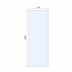 Abacus 8mm Wetroom Shower Screen Glass 690mm -Roman Sales VEGX 00 1025 TECH 690