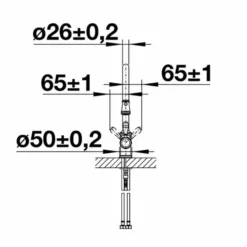 Blanco Vicus Single Lever Satin Gold Kitchen Tap - 526689 7 Blanco Vicus Single Lever Satin Gold Kitchen Tap - 526689 -Roman Sales VICUS LINE DRAWING FRONT VIEW 1