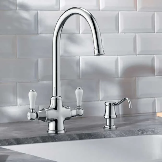 Blanco Vicus Twin Lever Chrome Kitchen Tap - 524284 2 Blanco Vicus Twin Lever Chrome Kitchen Tap - 524284 - Image 2