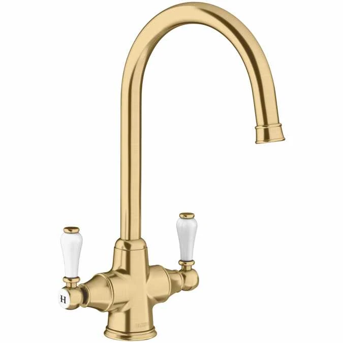 Blanco Vicus Twin Lever Satin Gold Kitchen Tap - 526691 1 Blanco Vicus Twin Lever Satin Gold Kitchen Tap - 526691