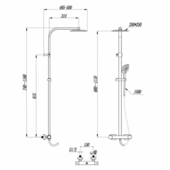 Scudo Helier Square Cool Touch Dual Head Rigid Riser Shower 11 Scudo Helier Square Cool Touch Dual Head Rigid Riser Shower -Roman Sales VIZION010 LD