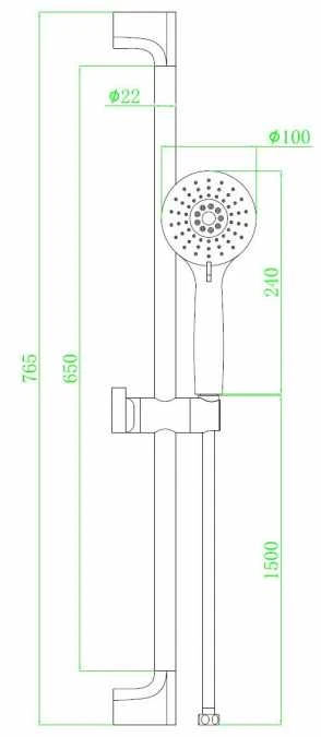 Highlife Vaila Riser Rail Shower Kit - 13036 2 Highlife Vaila Riser Rail Shower Kit - 13036 - Image 2
