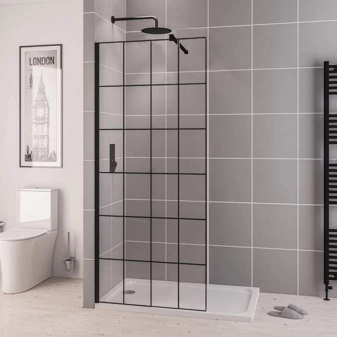 Vantage 2000, 1400mm Matt Black Framed Walk In Shower Screen - Eastbrook 2 Vantage 2000, 1400mm Matt Black Framed Walk In Shower Screen - Eastbrook - Image 2
