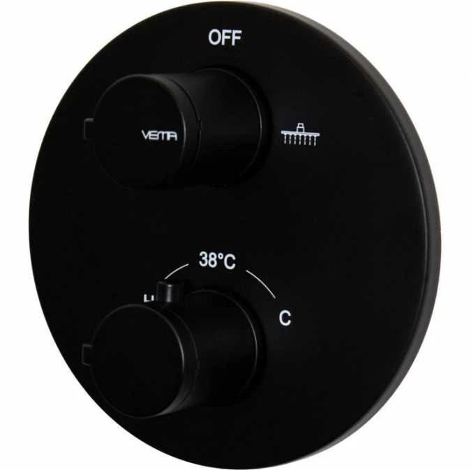 Vema Timea Black Two Outlet Thermostatic Valve 1 Vema Timea Black Two Outlet Thermostatic Valve