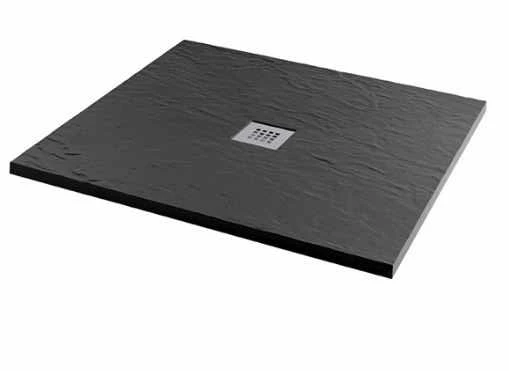 MX Minerals 1000 X 1000mm Jet Black Slate Effect Square Shower Tray 1 MX Minerals 1000 X 1000mm Jet Black Slate Effect Square Shower Tray
