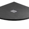 MX Minerals 1000 X 1000mm Jet Black Slate Effect Quadrant Shower Tray