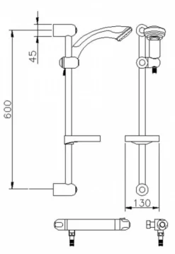 Ultra Nuie Dune Bar Low Pressure Shower Valve With Slider Rail Kit -Roman Sales a3910 showers v1 ld