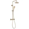 Supreme Brushed Brass Dual Head Bar Mixer Shower Rigid Riser