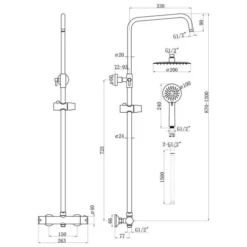 Supreme Brushed Brass Dual Head Bar Mixer Shower Rigid Riser 5 Supreme Brushed Brass Dual Head Bar Mixer Shower Rigid Riser -Roman Sales cool touch brass shower tech