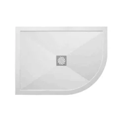 Ultra-Slim 1000mm X 800mm Offset Quadrant Shower Tray & Waste - Right Hand