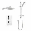 Element Thermostatic Concealed Shower Valve With Riser Rail & Fixed Rain Head - Kartell UK