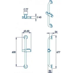 600mm Grab Bar, Shower Head And Slide Rail Combo Kit - Croydex 6 600mm Grab Bar, Shower Head And Slide Rail Combo Kit - Croydex -Roman Sales f97f38ee1a42355d72b4c1af14a080dc 1