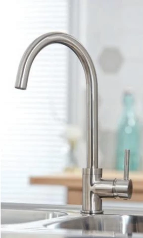 Scudo Foglia Monobloc Kitchen Mixer Tap - Brushed Nickel 1 Scudo Foglia Monobloc Kitchen Mixer Tap - Brushed Nickel