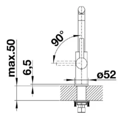 Blanco Lanora Brushed Steel Kitchen Tap - 523122 12 Blanco Lanora Brushed Steel Kitchen Tap - 523122 -Roman Sales front