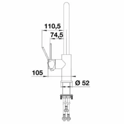 Blanco Jandora S Brushed Steel Kitchen Tap - 526614 14 Blanco Jandora S Brushed Steel Kitchen Tap - 526614 -Roman Sales front 3