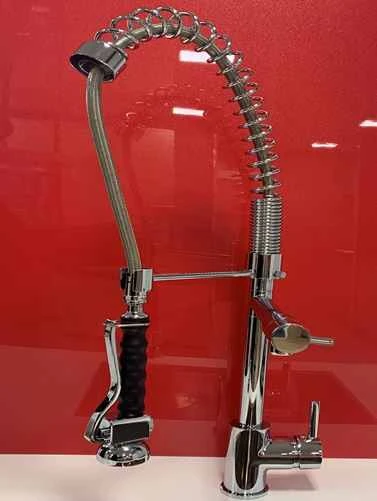 Galiceno Professional Straight Spout Kitchen Mixer With Pull-out Sprung Spray Head Tap - Francis Pegler 2 Galiceno Professional Straight Spout Kitchen Mixer With Pull-out Sprung Spray Head Tap - Francis Pegler - Image 2