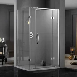 Aquadart Inline 1000 X 800mm 2 Sided Hinge Door Shower Enclosure With Side Panel