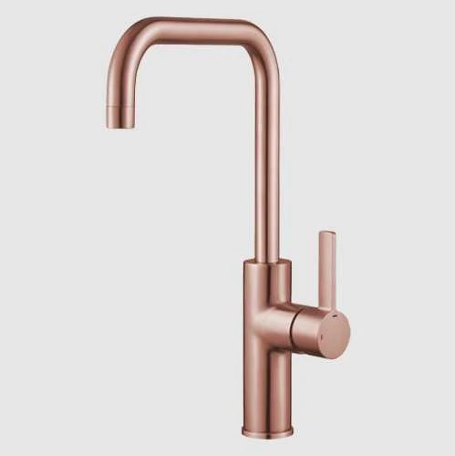 Jeroni Horizontal Copper Kitchen Mixer Tap - 1 Handle Square - Francis Pegler 1 Jeroni Horizontal Copper Kitchen Mixer Tap - 1 Handle Square - Francis Pegler