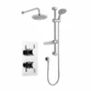 Plan Thermostatic Concealed Shower Valve With Fixed Rain Head & Riser Rail - Kartell UK