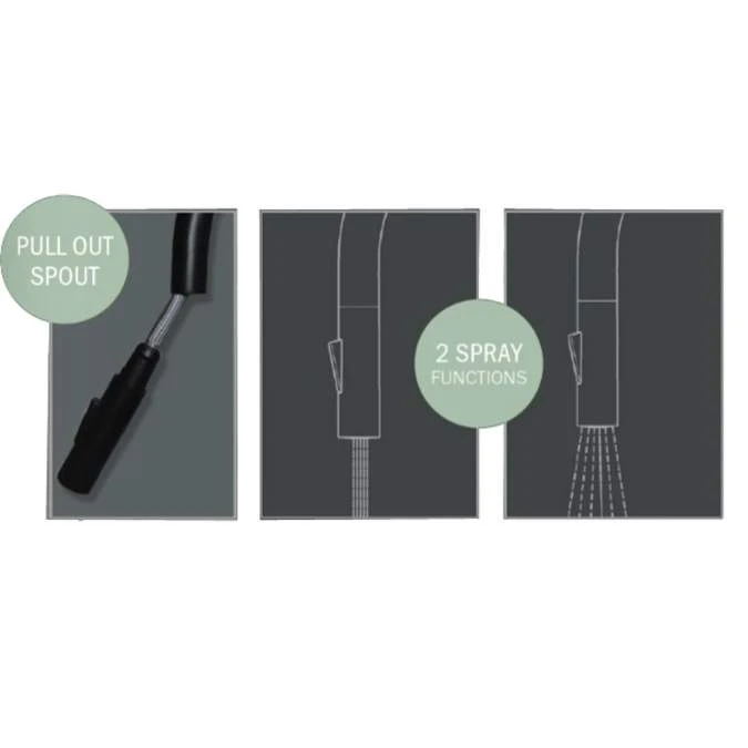 Mayhill Black & Rose Gold Single Lever Pull Out Kitchen Tap - Tailored 9 Mayhill Black & Rose Gold Single Lever Pull Out Kitchen Tap - Tailored - Image 9