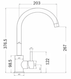 Merthyr Black & Rose Gold Single Lever Kitchen Mixer Tap - Tailored 5 Merthyr Black & Rose Gold Single Lever Kitchen Mixer Tap - Tailored -Roman Sales merthyr spec
