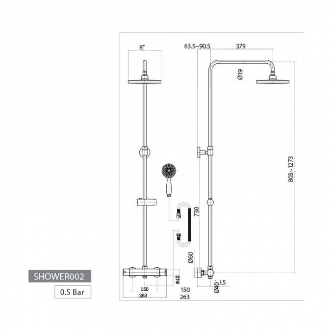 Scudo Serena Round Dual Head Thermostatic Shower - Fixed Head & Adjustable Hand Set 6 Scudo Serena Round Dual Head Thermostatic Shower - Fixed Head & Adjustable Hand Set - Image 6
