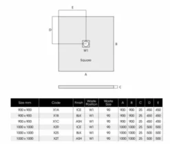 MX Minerals 1000 X 1000mm Ice White Slate Effect Square Shower Tray 5 MX Minerals 1000 X 1000mm Ice White Slate Effect Square Shower Tray -Roman Sales mx minerals sq tech 3